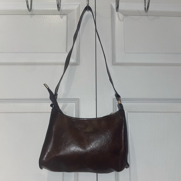 Brown Pleather Shoulder Bag - Picture 1 of 4